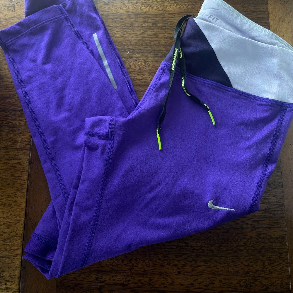 Nike Running Purple Dri-Fit Tights S